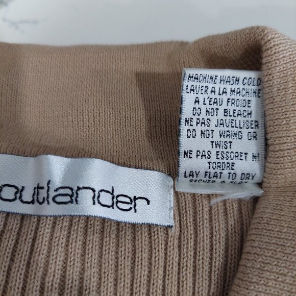 Outlander Cream/Tan Cotton Cardigan - Size M - Picture 9 of 12